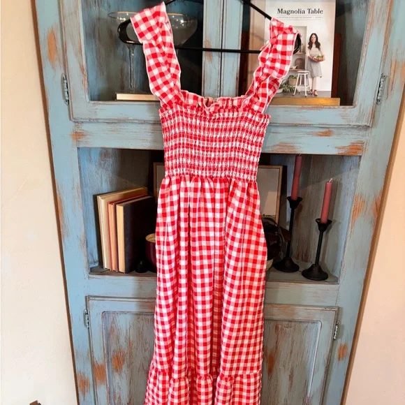Gingham printed maxi dress med - Picture 2 of 10